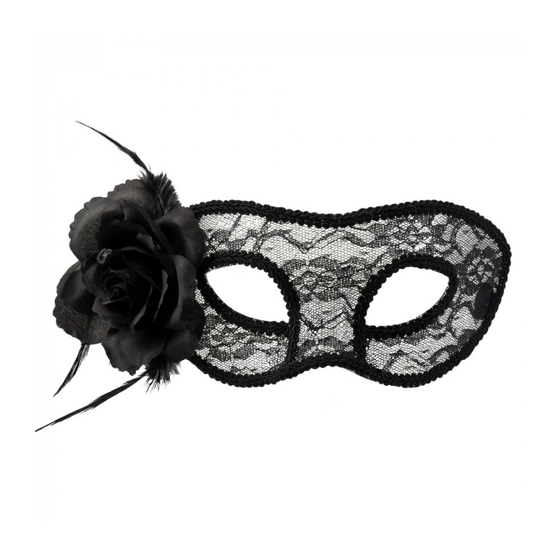 Tajemná krajková škraboška s květinou